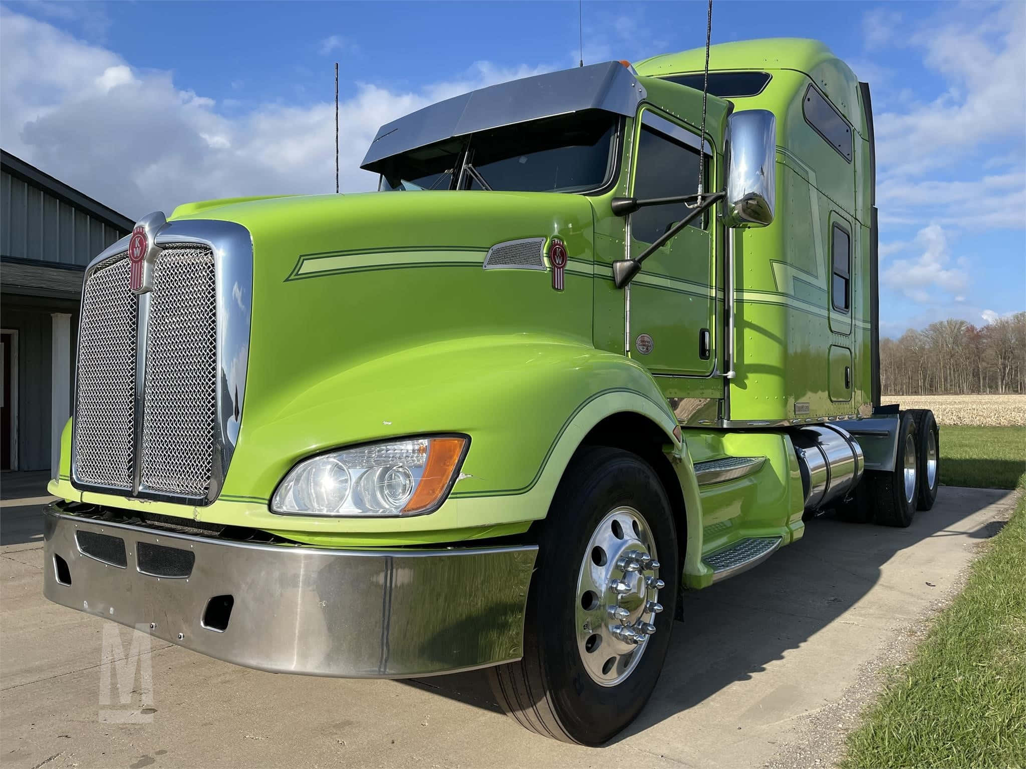 Kenworth T660, lime green, chrome accents, Full HD Desktop Wallpaper