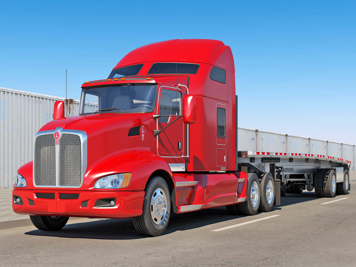 Kenworth T660, glossy red, silver grille, SD Desktop Wallpaper