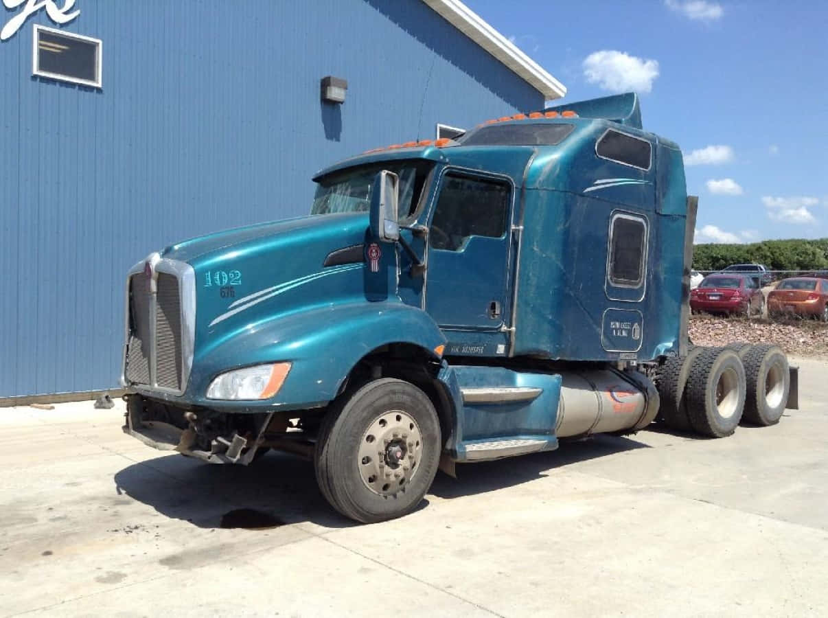 Kenworth T660, teal, chrome accents, SD Desktop Wallpaper