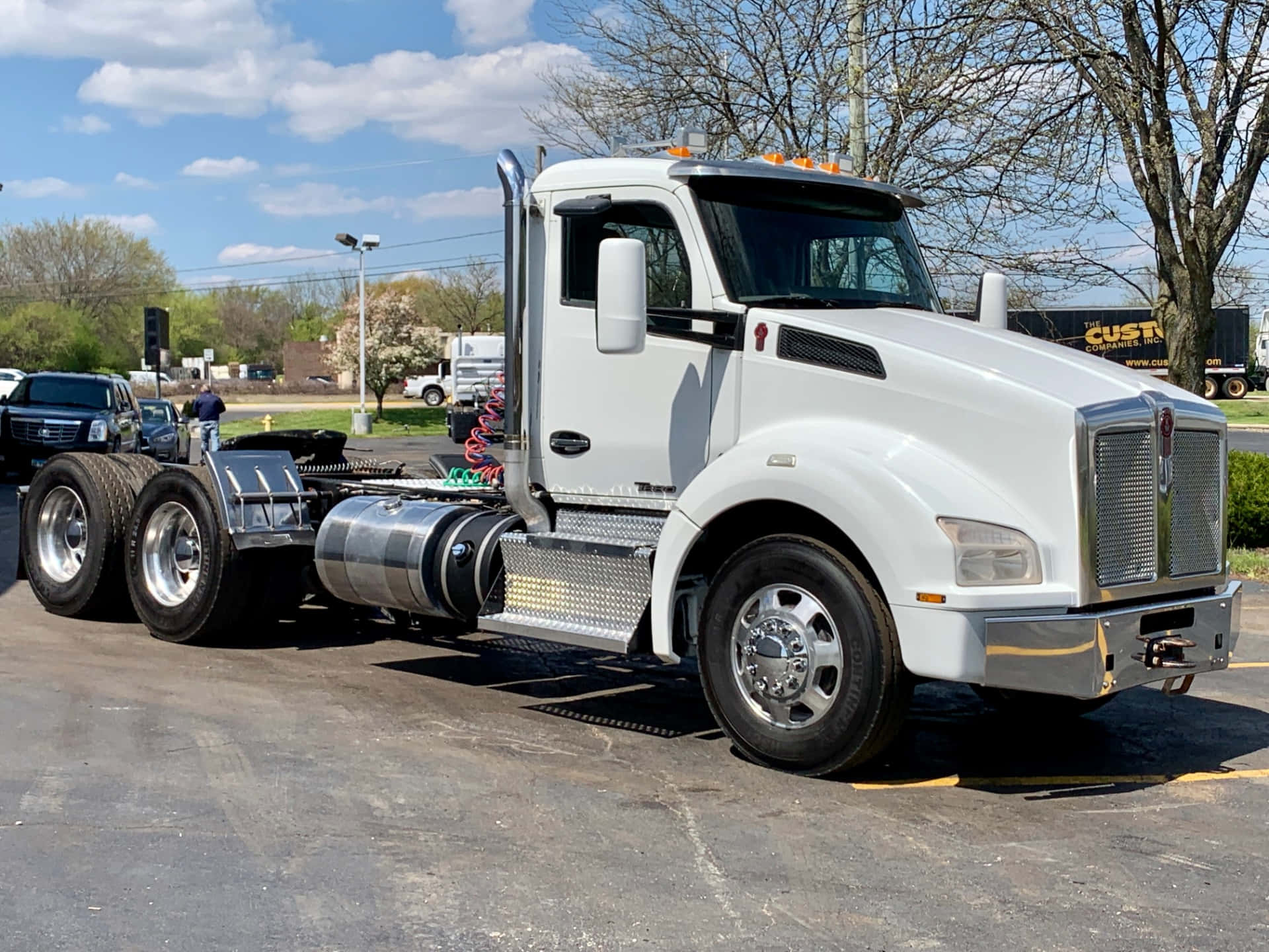 Kenworth T880, pristine white, asphalt, Full HD Desktop Wallpaper