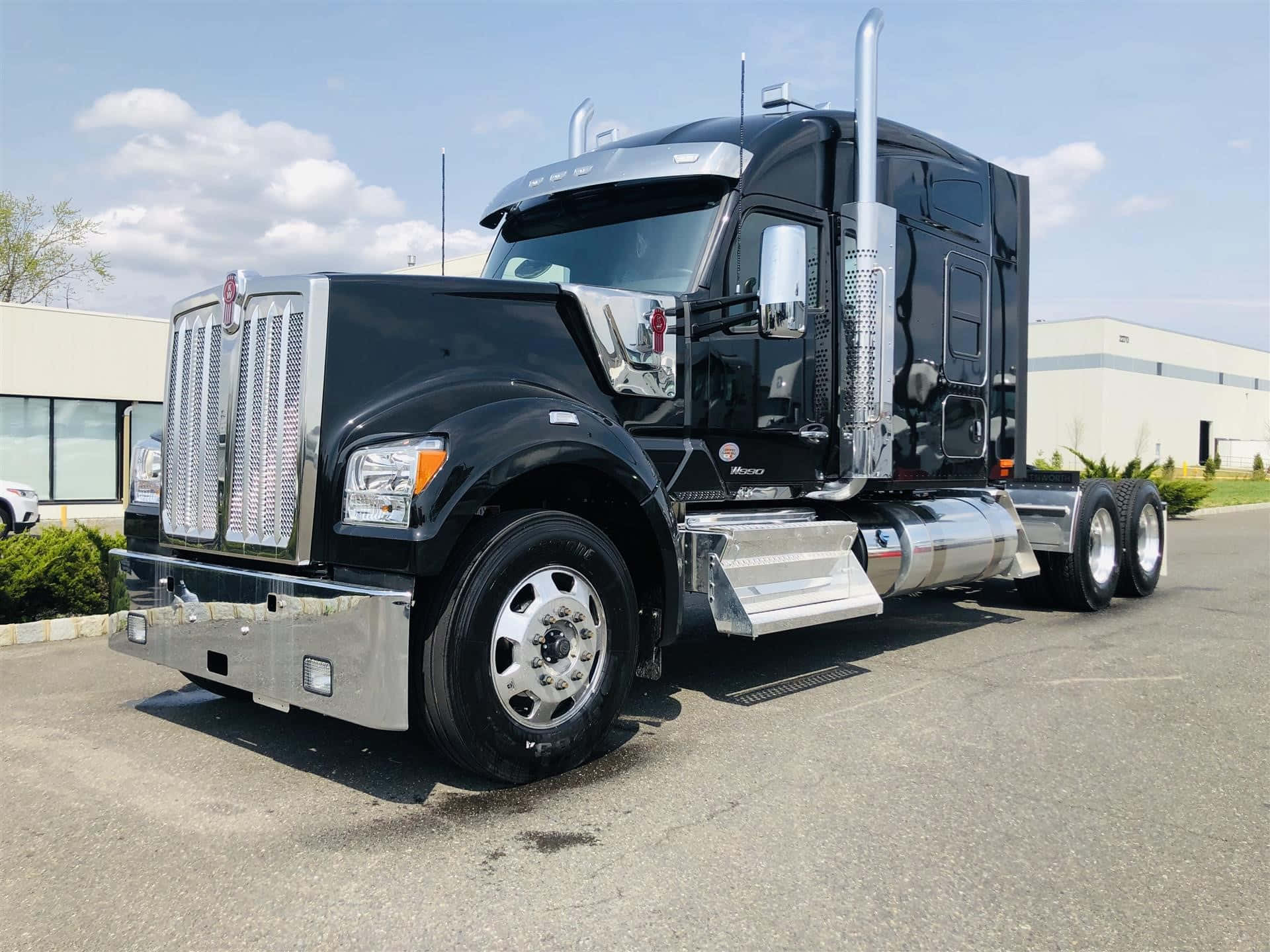 Kenworth W990, black, chrome accents, Full HD Desktop Wallpaper
