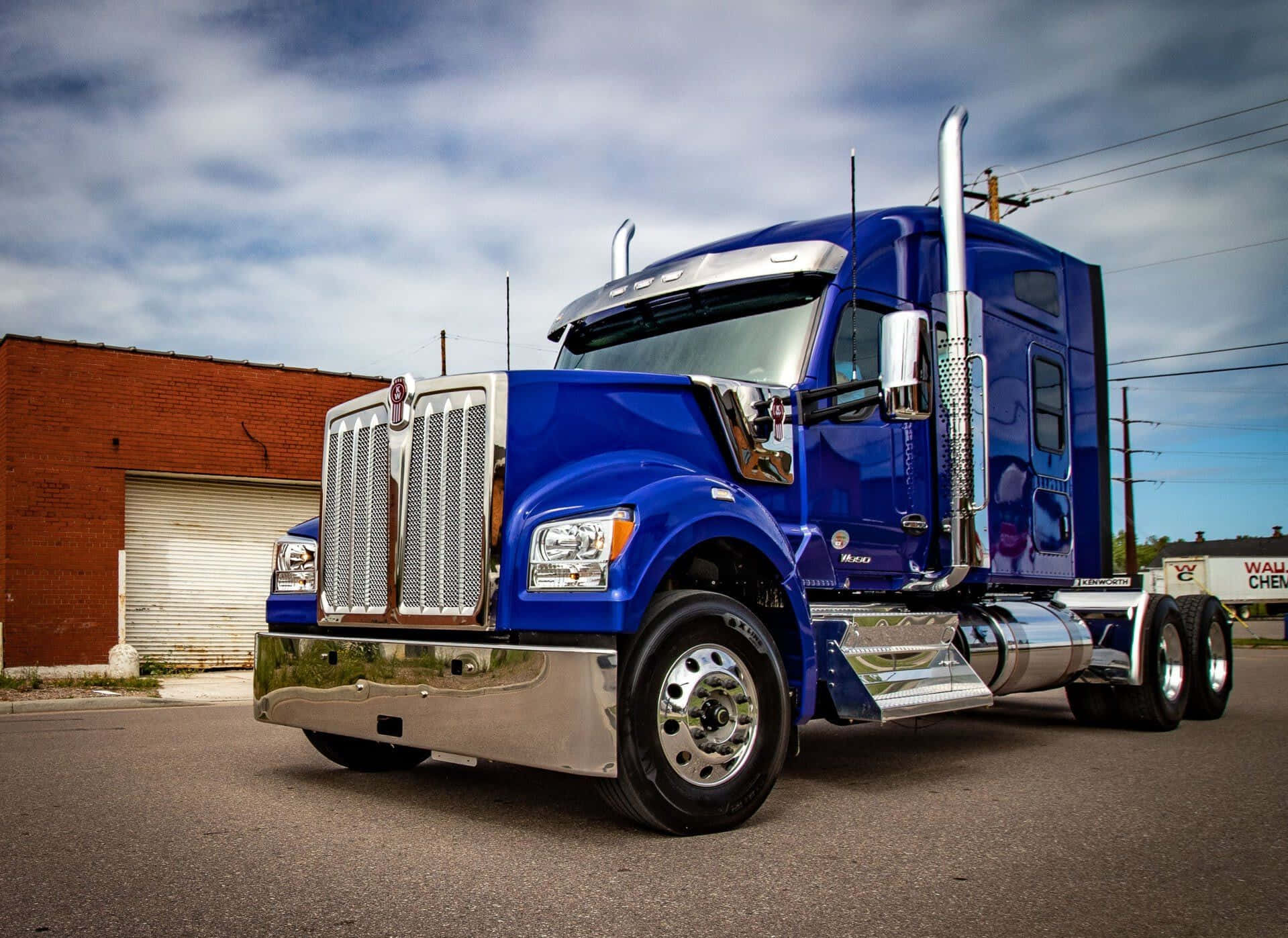 Kenworth W990, royal blue, chrome accents, HD Desktop Wallpaper