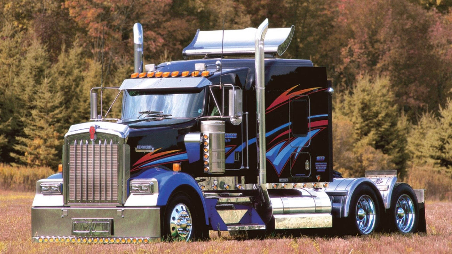 Kenworth, semi-truck, chrome accents, Full HD Desktop Wallpaper