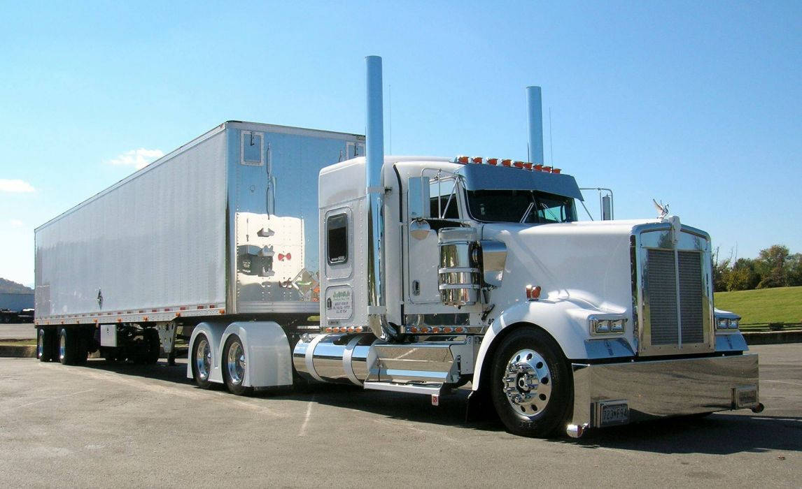 Kenworth, semi-truck, chrome accents, SD Desktop Wallpaper