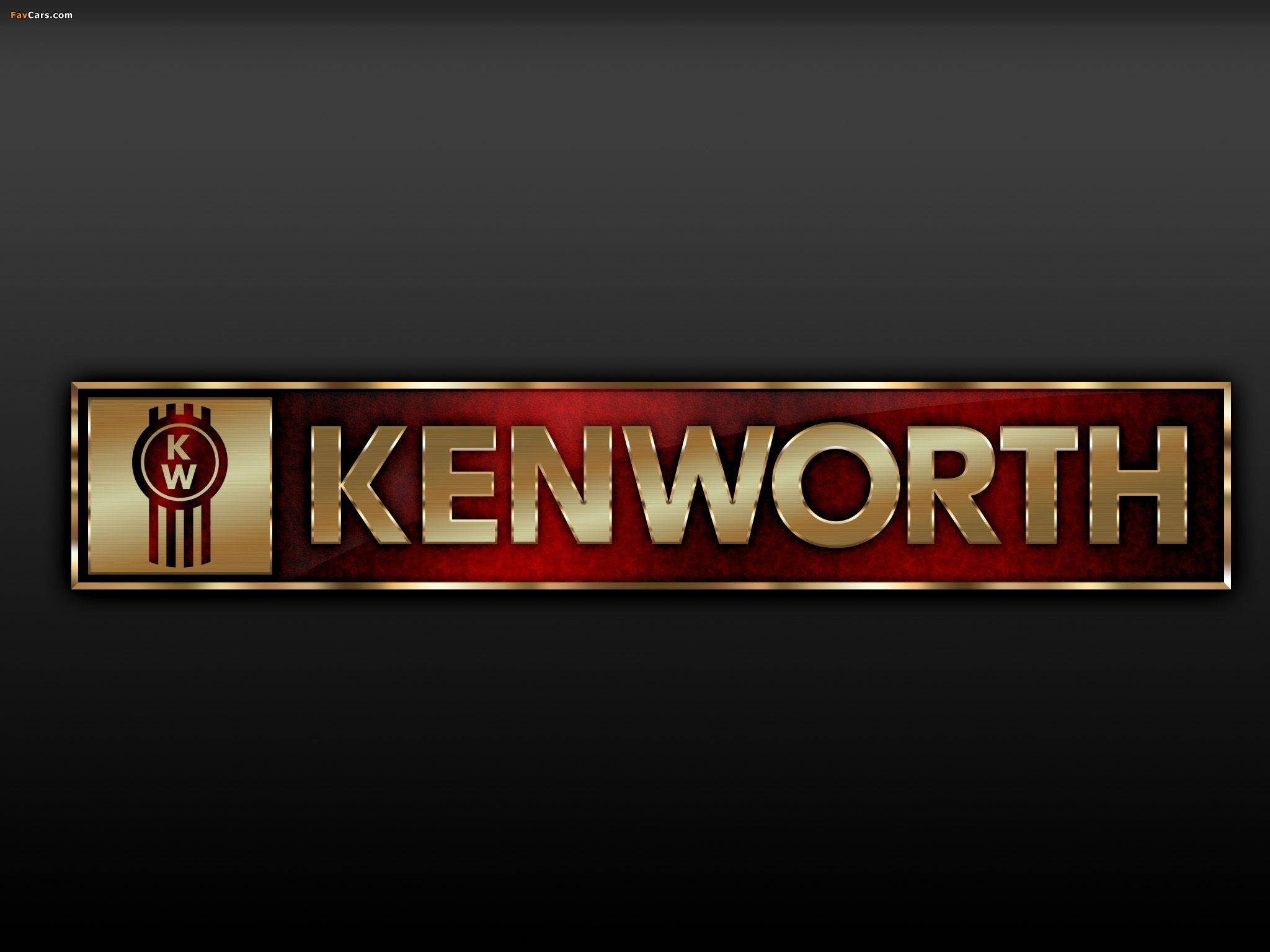 Kenworth, gold letters, red textured background, Full HD Desktop Wallpaper