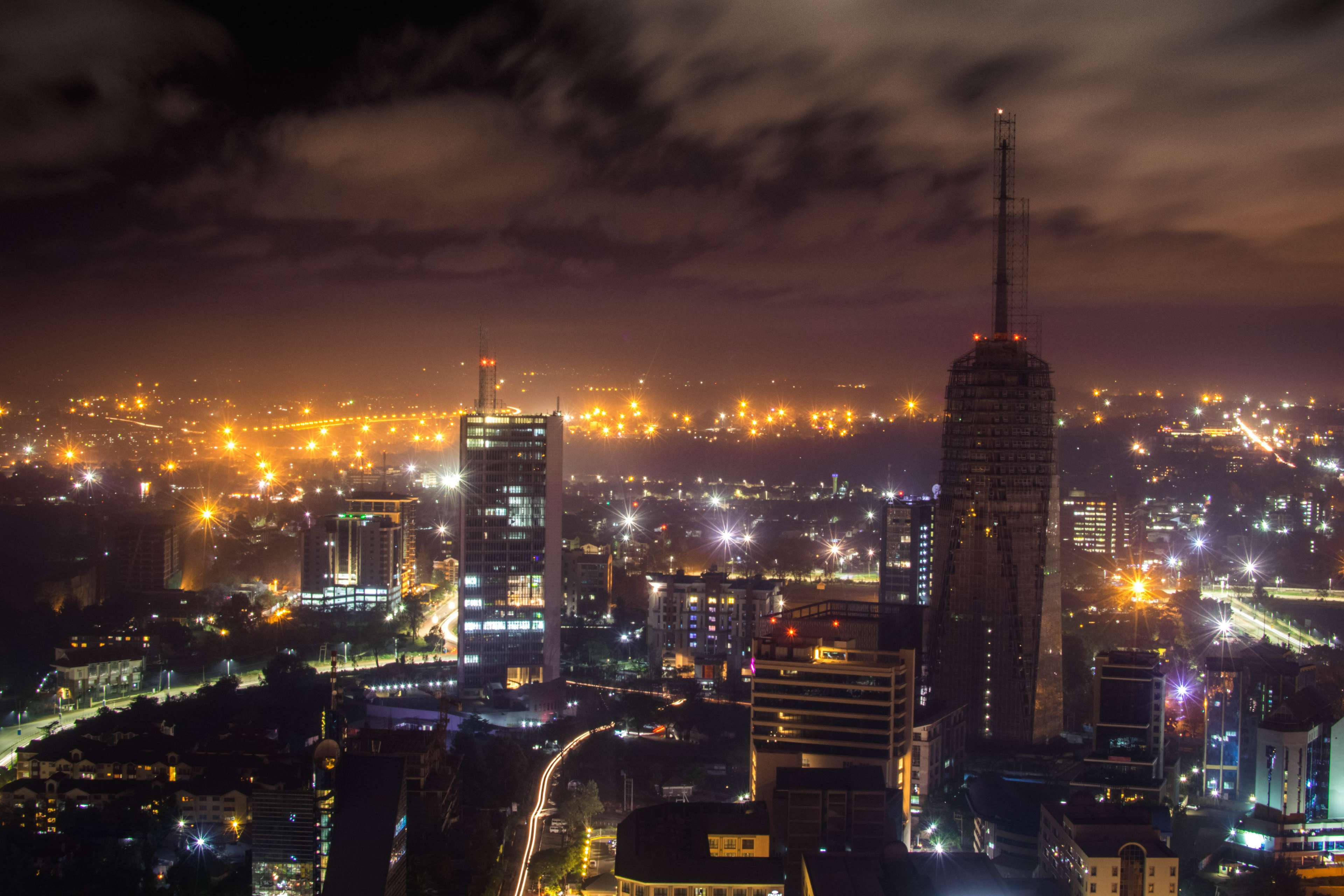 City Lights View, Kenya, night cityscape, 4K Desktop Wallpaper