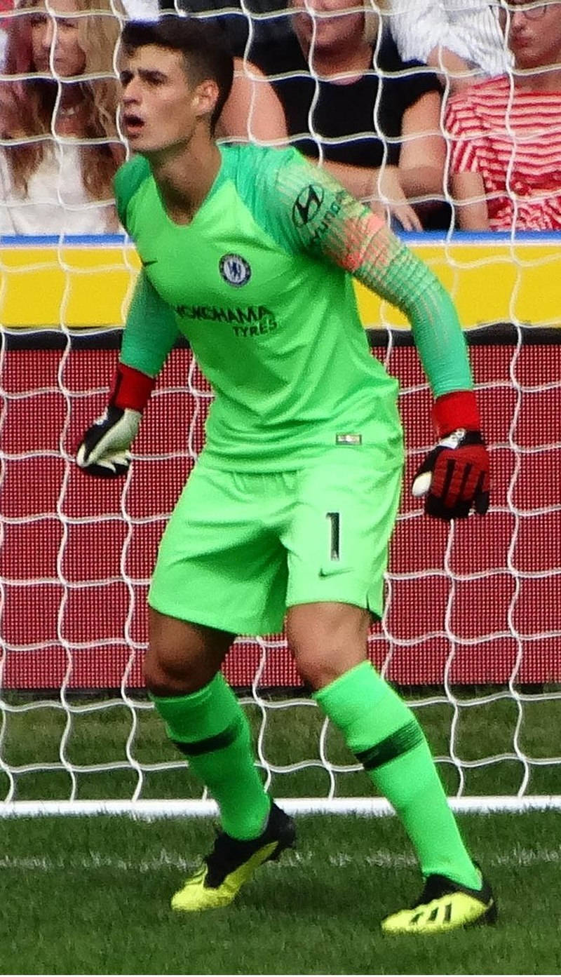 Kepa Arrizabalaga, net, bright green kit, HD Phone Wallpaper