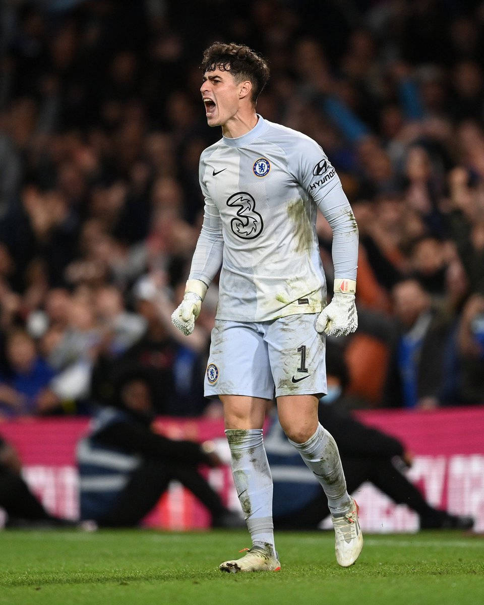 Kepa Arrizabalaga, muddy light blue kit, green pitch, SD Phone Wallpaper