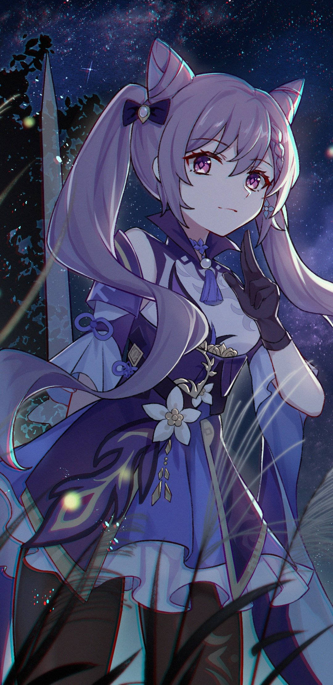 Keqing, purple-haired, anime girl, Full HD Phone Wallpaper