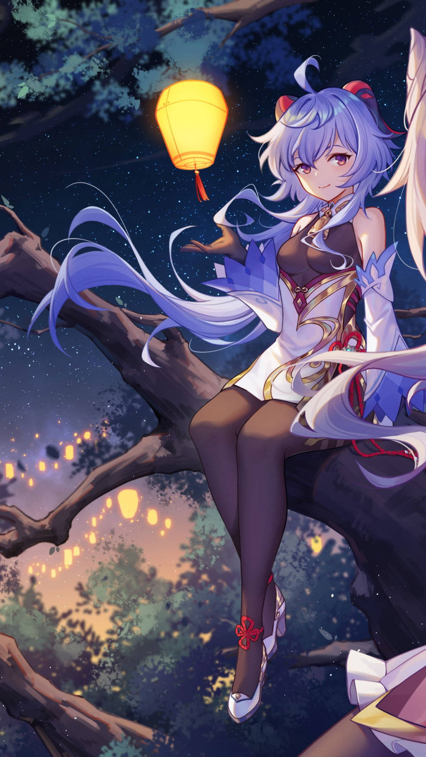 Keqing, purple-haired, anime girl, 2K Phone Wallpaper