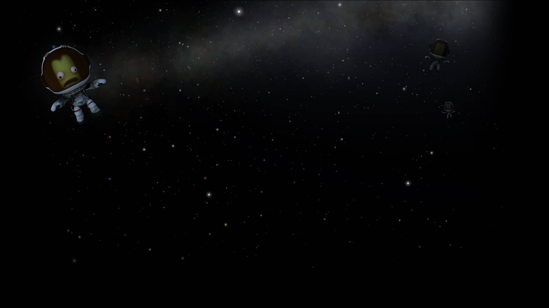 Kerbal Space Program, cartoon astronauts, starry cosmic void, Full HD Desktop Wallpaper
