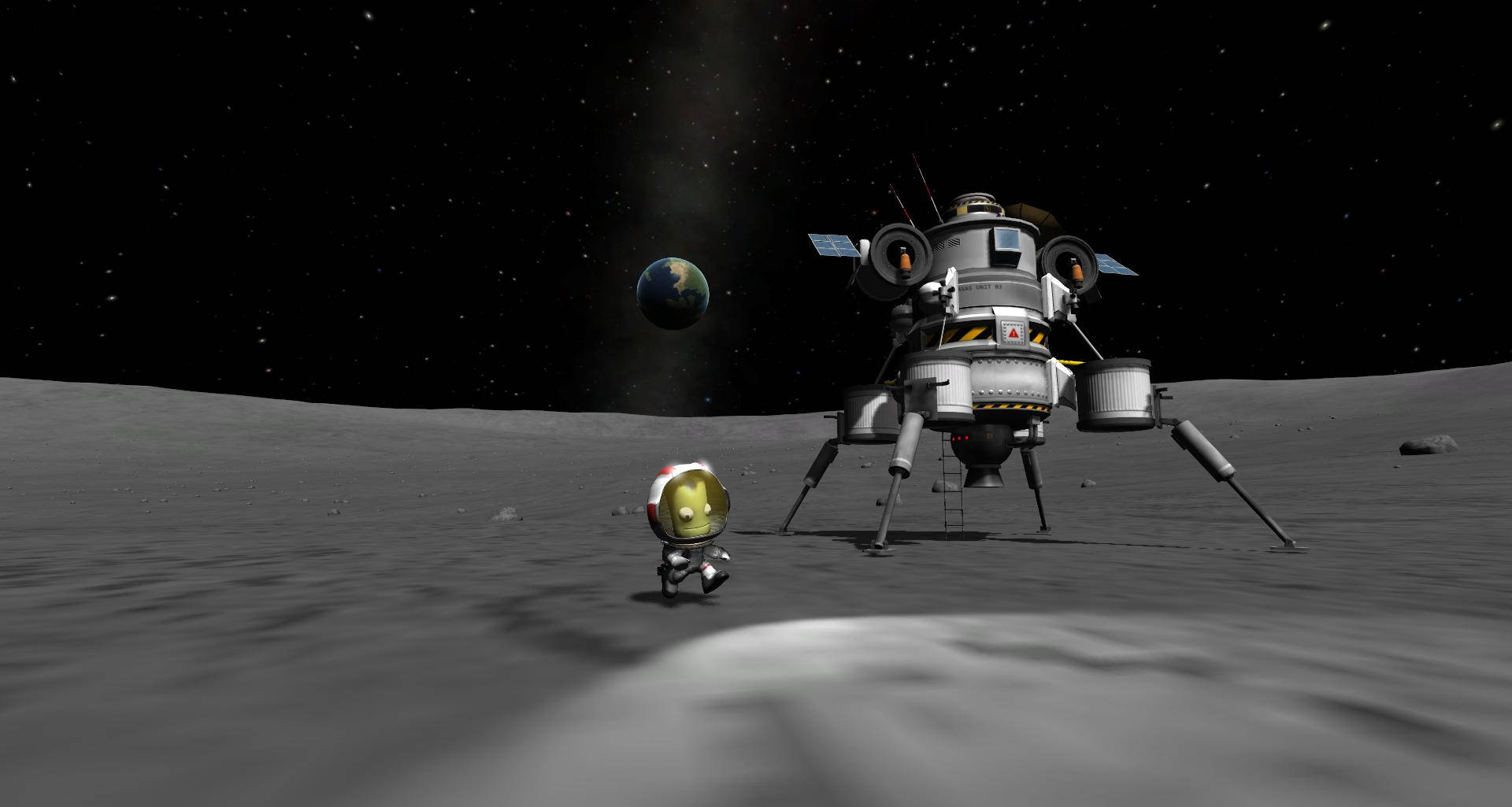 Kerbal Space Program, moon, lunar lander, Full HD Desktop Wallpaper