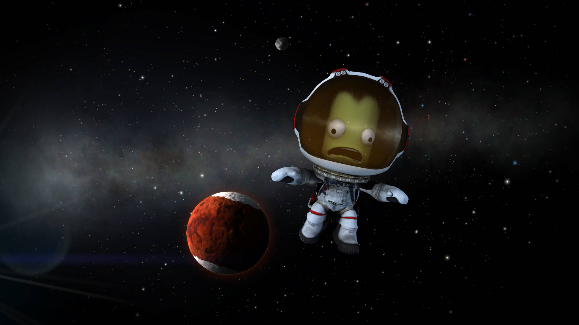 Kerbal Space Program, cartoon astronaut, red planet, Full HD Desktop Wallpaper