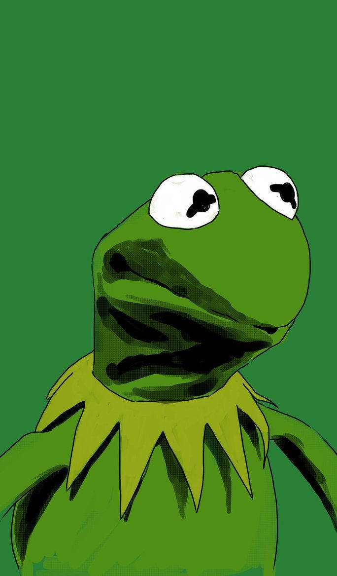 Kermit The Frog, side profile, stylized illustration, SD Phone Wallpaper