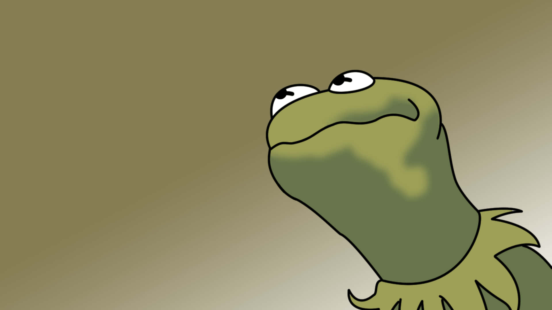 Aesthetic Kermit, cartoon frog, wide eyes, Full HD Desktop Wallpaper