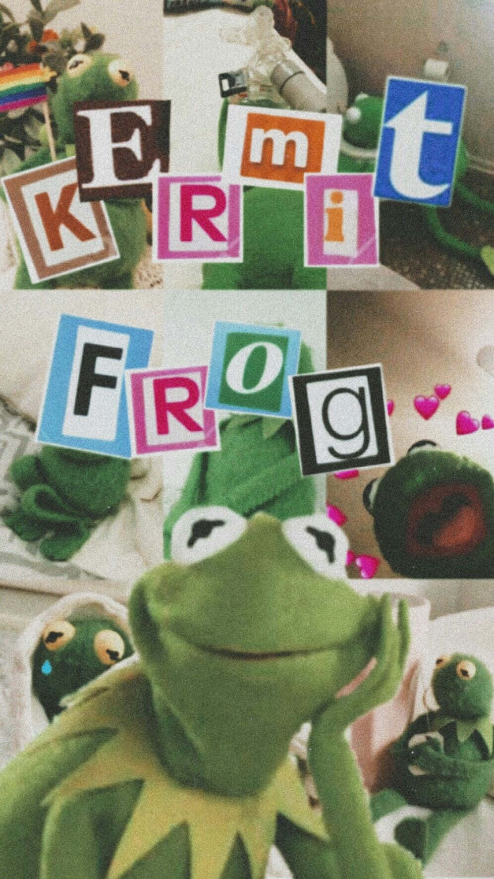 Kermit the Frog, plush toys, cutout letters, HD Phone Wallpaper