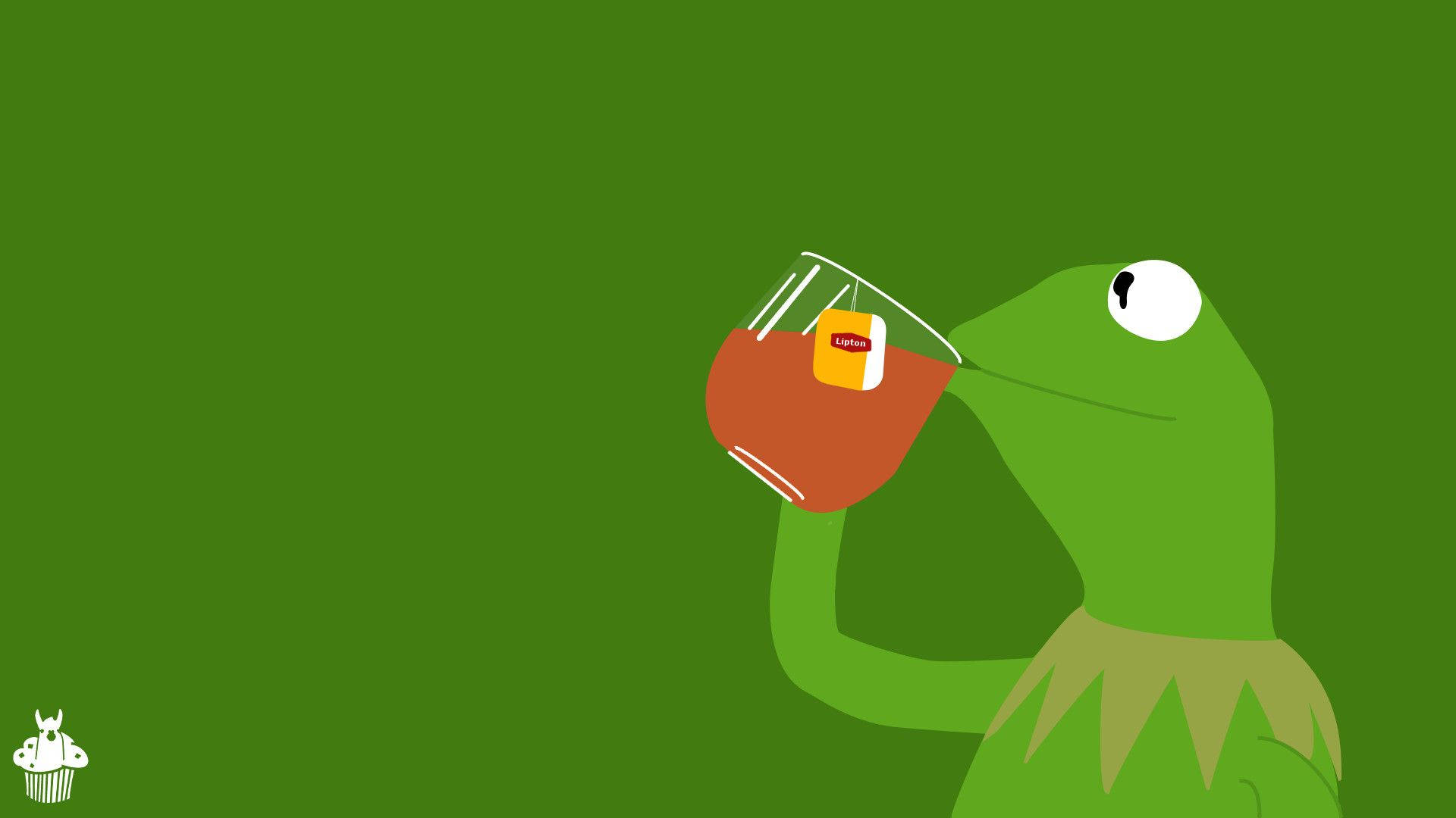 Kermit The Frog, minimalist art, green frog, Full HD Desktop Wallpaper