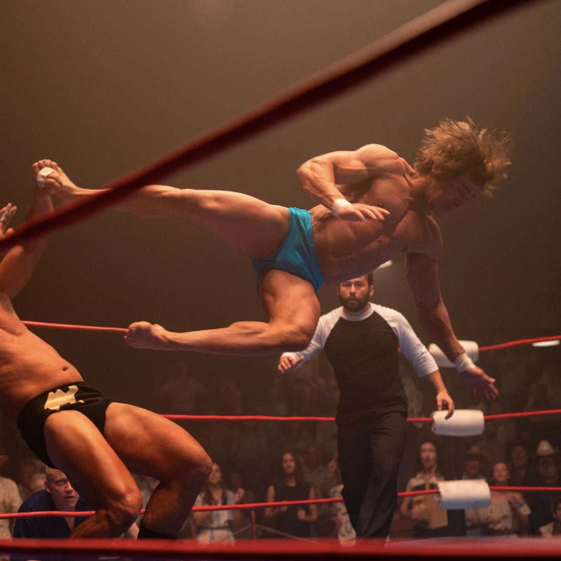 Kerry Von Erich, wrestling move, blue trunks, SD Desktop Wallpaper
