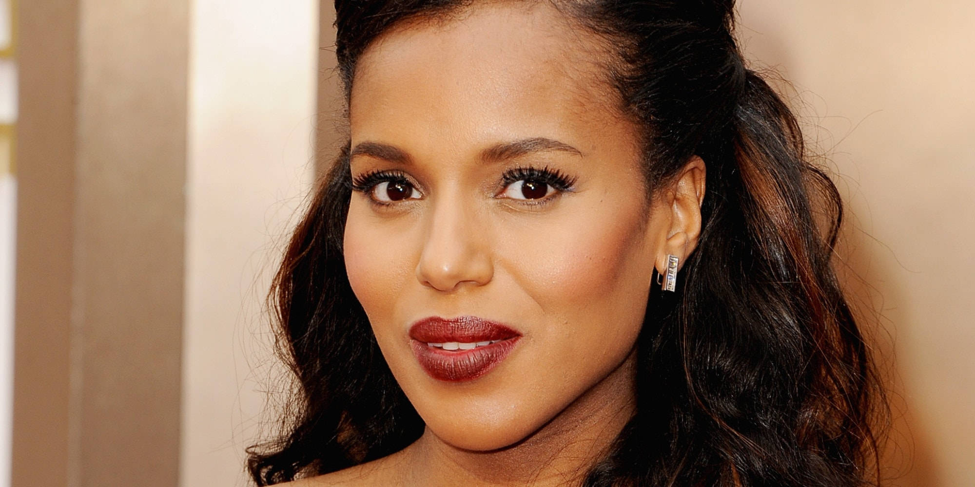 Kerry Washington, African-American actress, dark wavy hair, Full HD Desktop Wallpaper