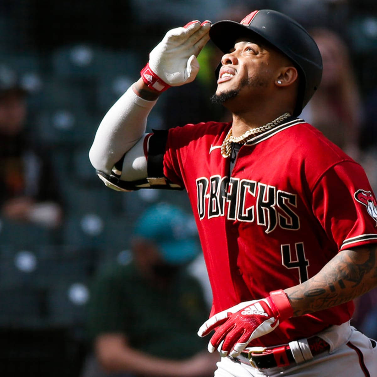 Ketel Marte, red Diamondbacks jersey, batting glove, SD Desktop Wallpaper