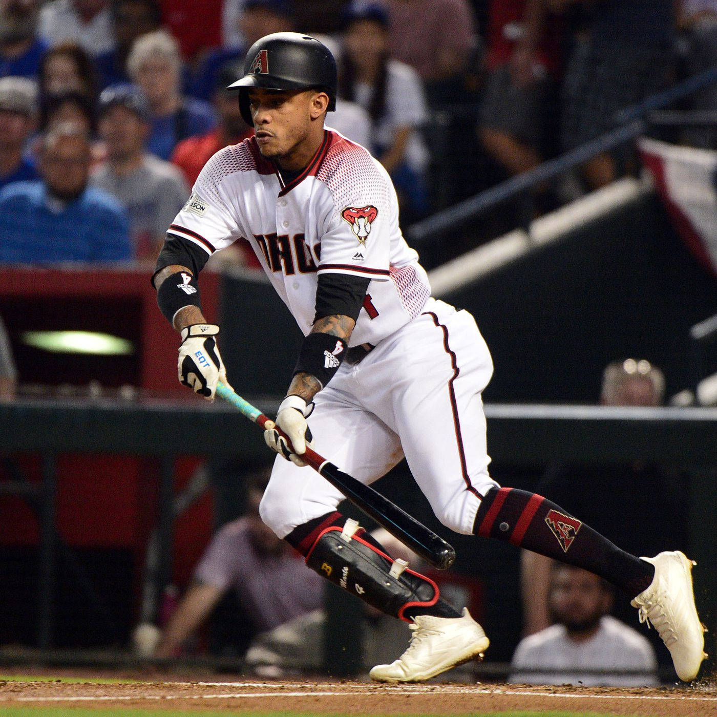 Ketel Marte, baseball bat, white and red uniform, HD Desktop Wallpaper