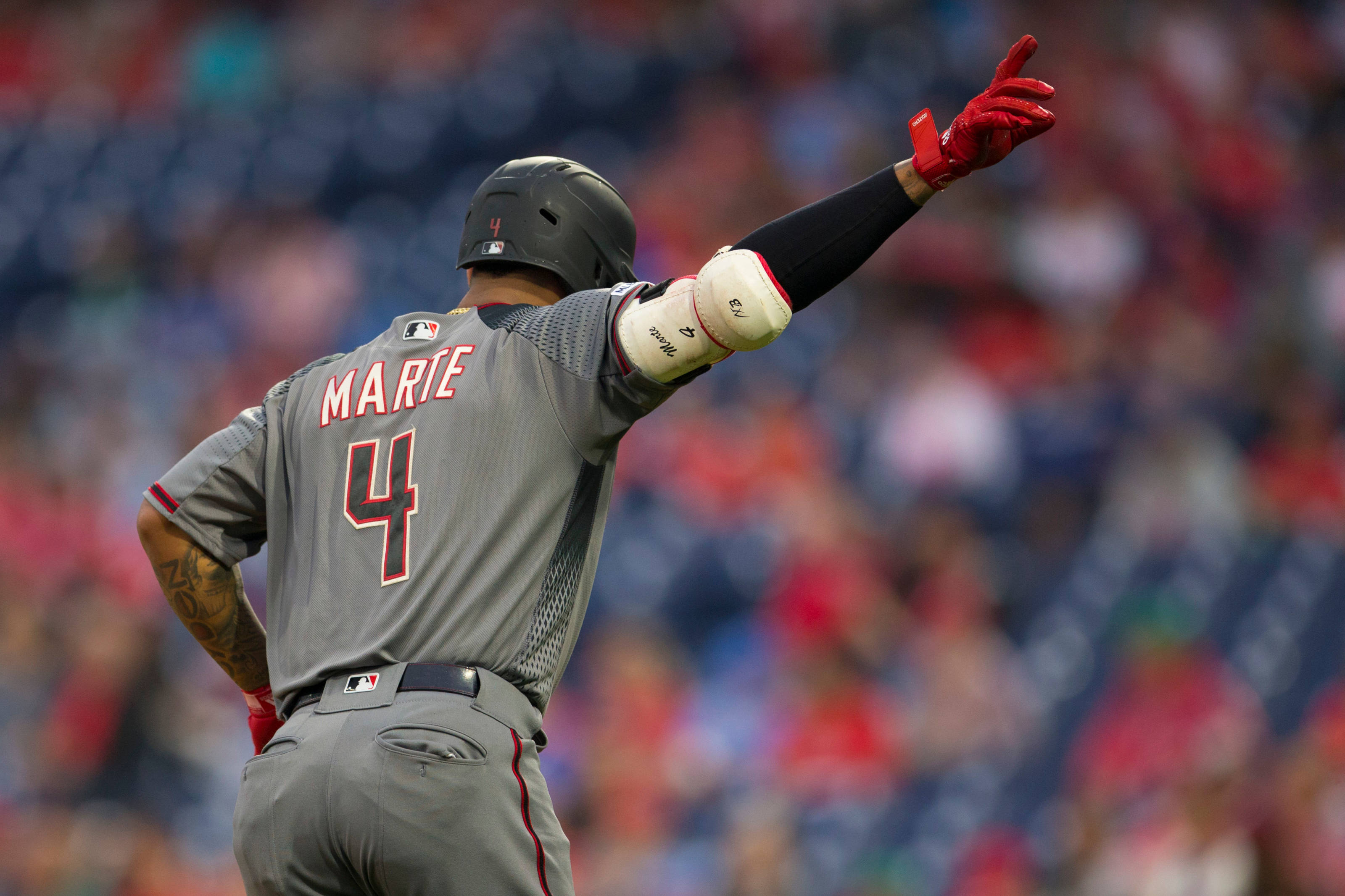 Ketel Marte, number 4, gray uniform, 2K Desktop Wallpaper