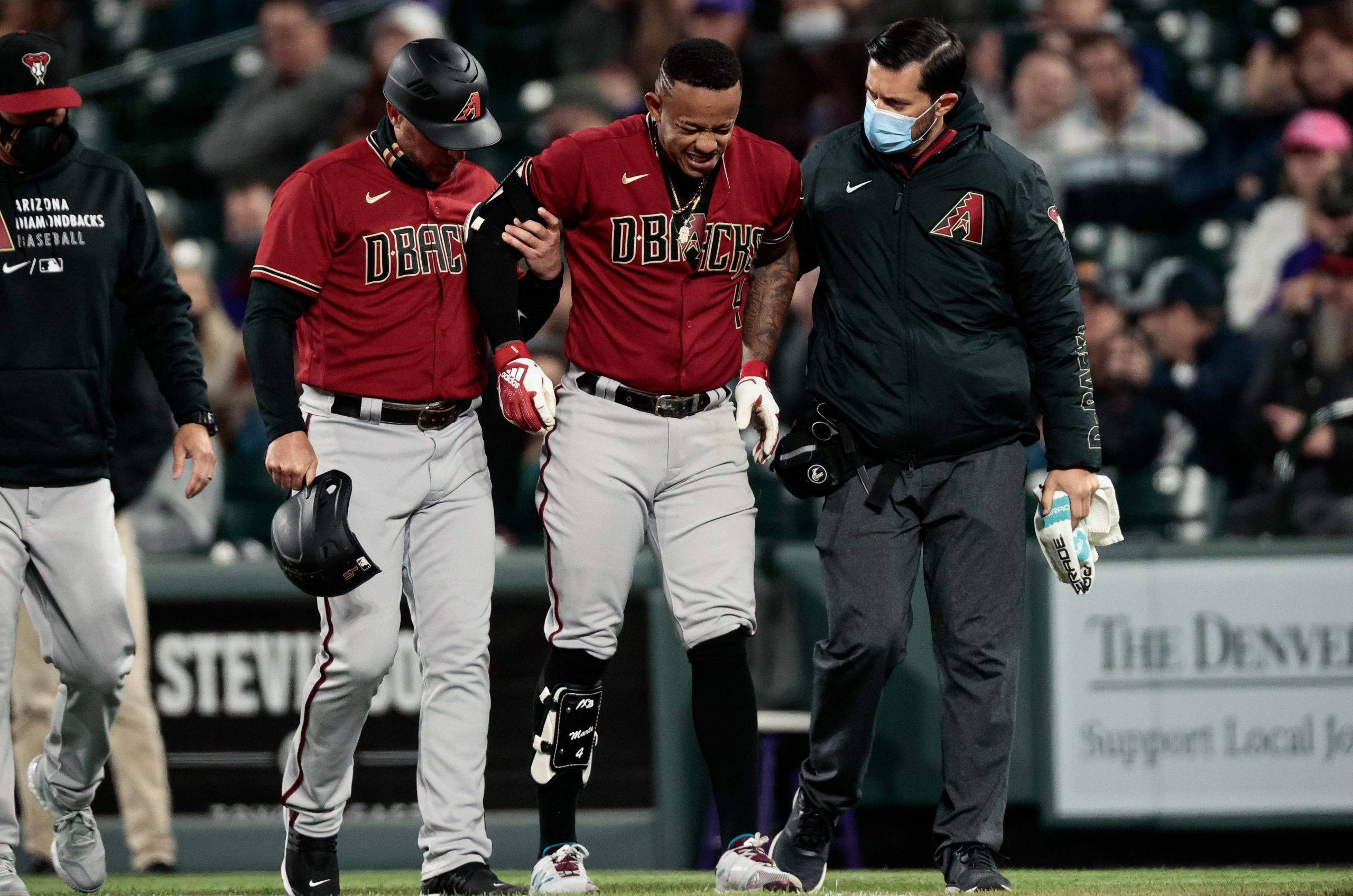 Ketel Marte, red and gray uniform, night game, 2K Desktop Wallpaper