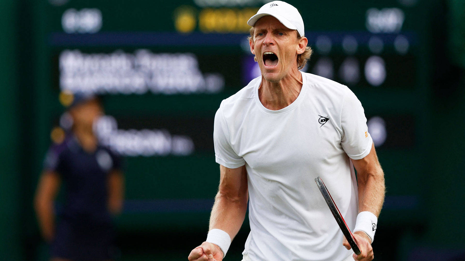 Kevin Anderson, white gear, racket, Full HD Desktop Wallpaper