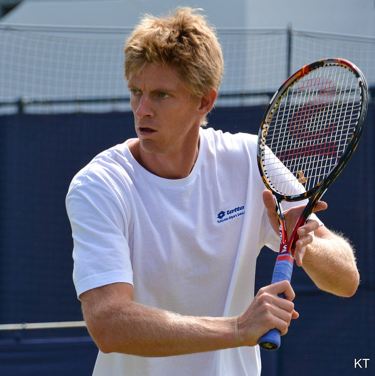 Kevin Anderson, tennis racket, white shirt, SD Phone Wallpaper