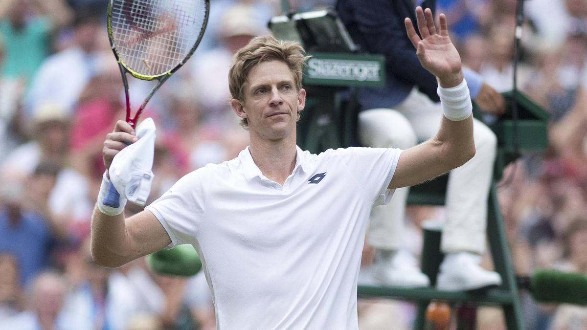 Kevin Anderson, tennis court, white, SD Desktop Wallpaper