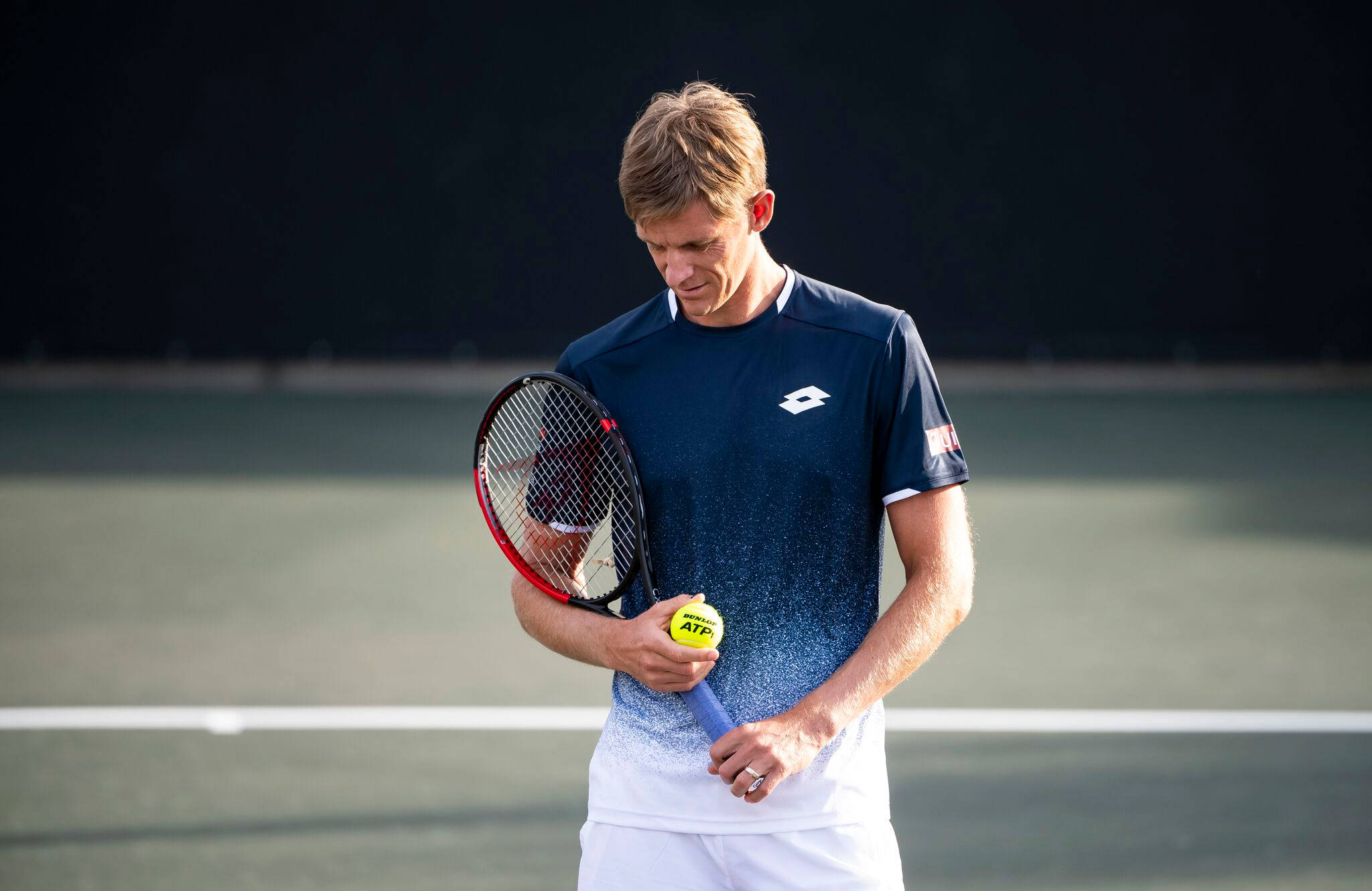Kevin Anderson, racket ball, blue gradient shirt, Full HD Desktop Wallpaper