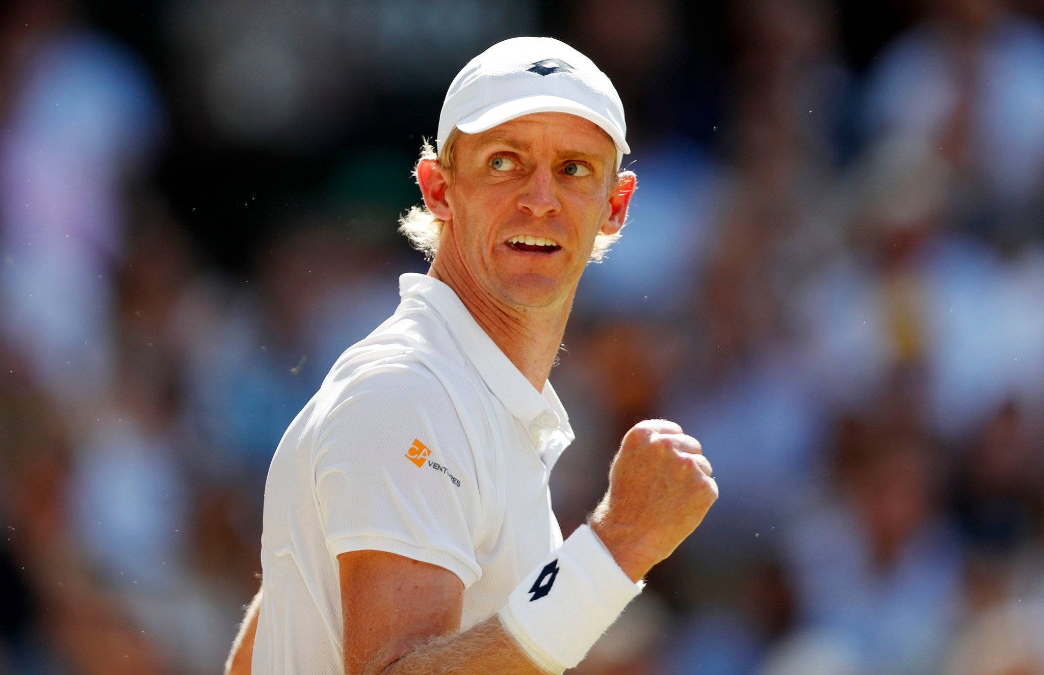 Kevin Anderson, white gear, bright sunlight, Full HD Desktop Wallpaper
