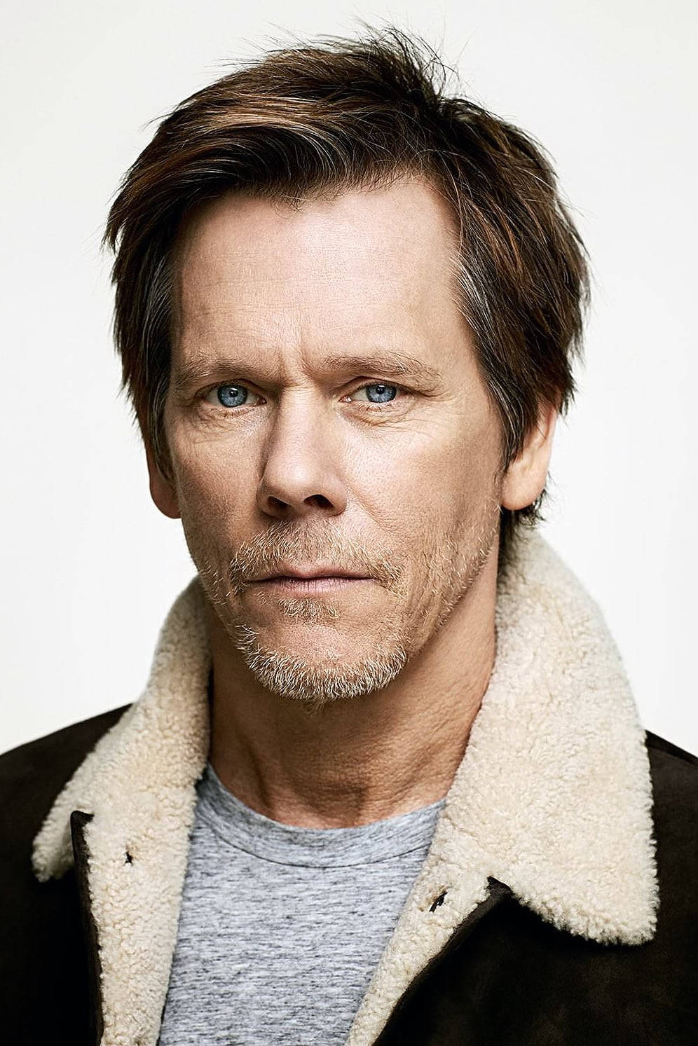 Kevin Bacon, shearling collar jacket, intense blue eyes, HD Phone Wallpaper