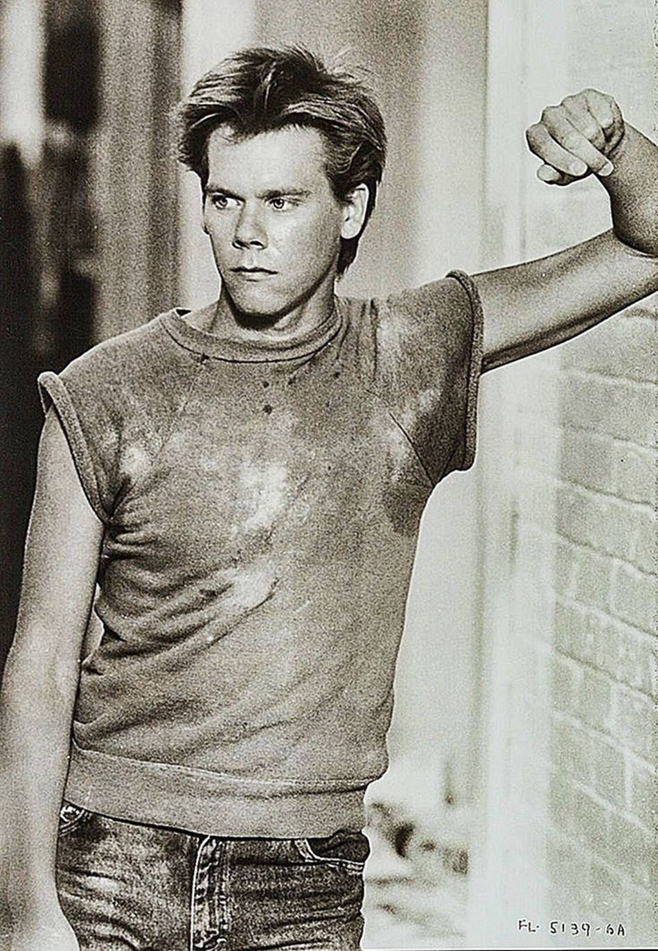 Kevin Bacon, sleeveless shirt, brick wall, HD Phone Wallpaper