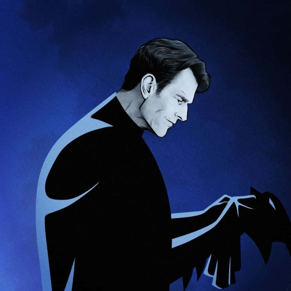 Kevin Conroy, black suit, deep blue background, SD Desktop Wallpaper