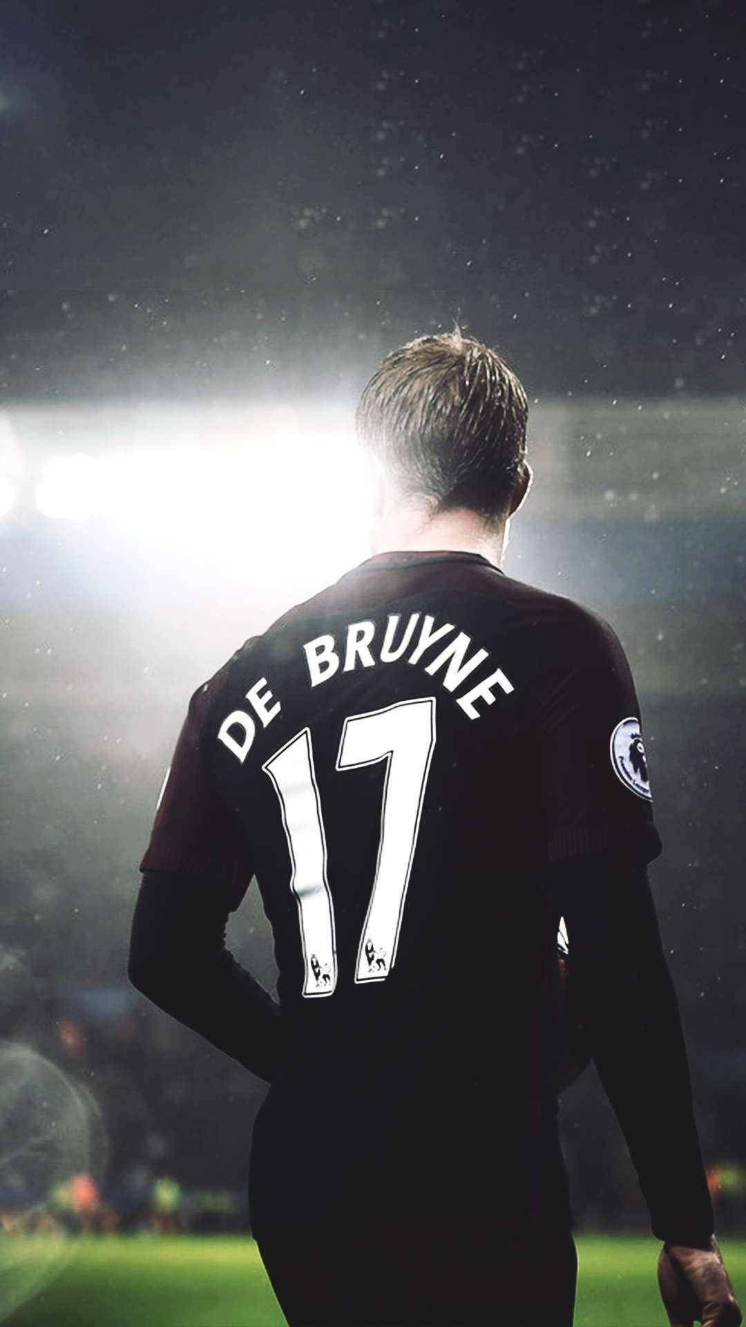 Kevin De Bruyne, black jersey, DE BRUYNE 17, Full HD Phone Wallpaper