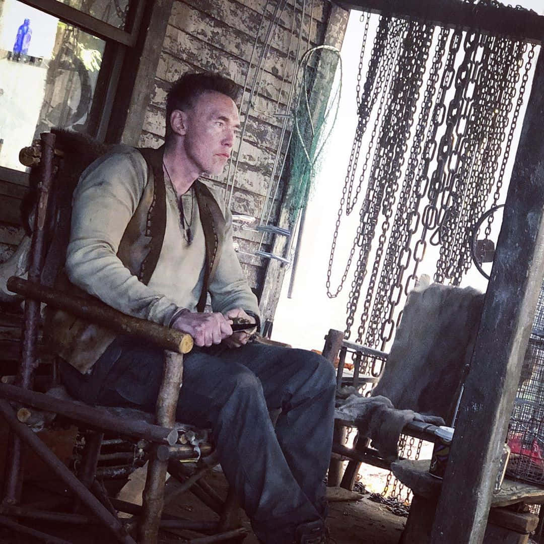 Kevin Durand, wooden chair, dilapidated shack, SD Desktop Wallpaper