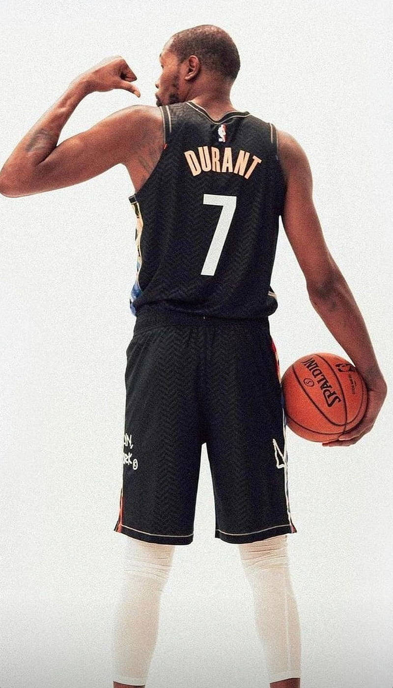 Kevin Durant, number 7, black jersey, HD Phone Wallpaper