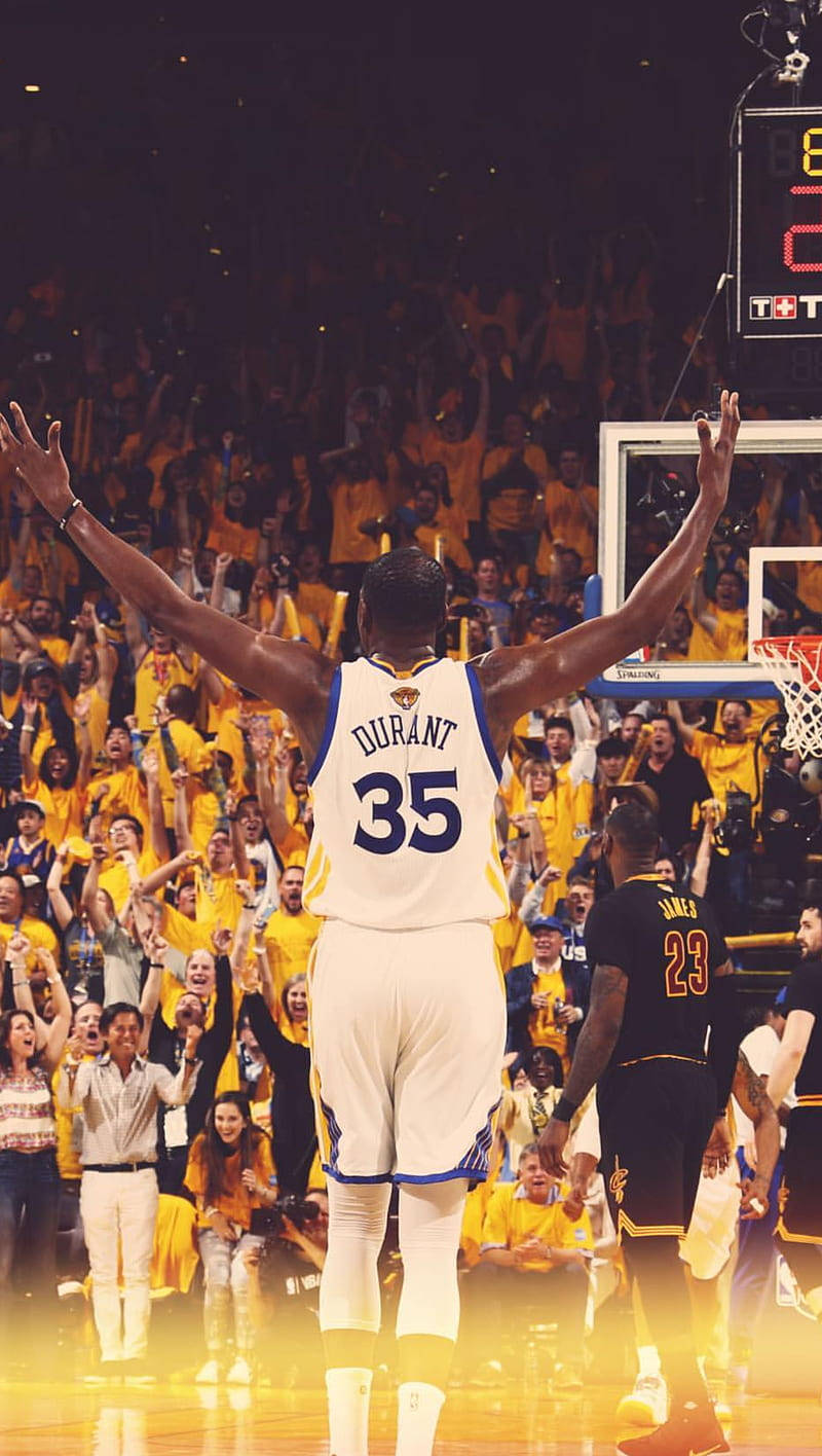 Kevin Durant, white 35 jersey, confetti, HD Phone Wallpaper
