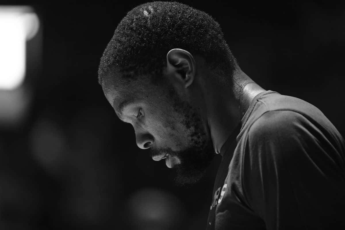 Kevin Durant, Nets, black and white, SD Desktop Wallpaper