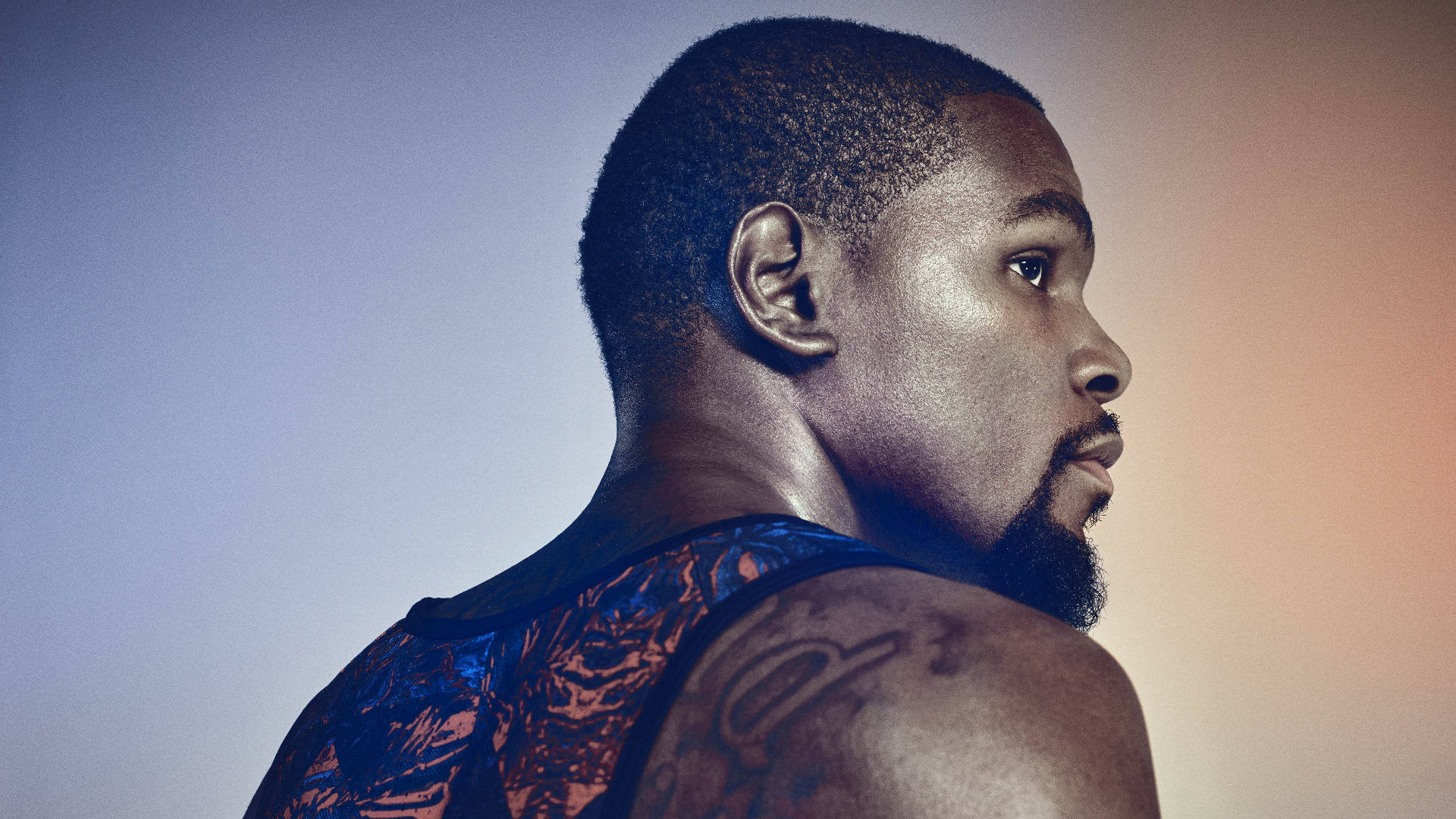 Kevin Durant, beard, tattooed shoulder, Full HD Desktop Wallpaper