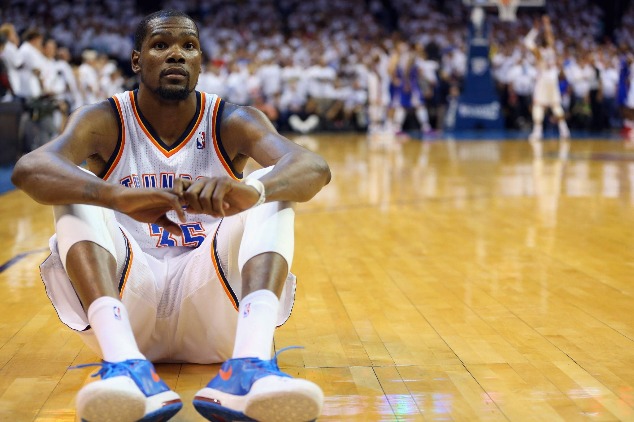 Kevin Durant, basketball court, polished wooden court, Full HD Desktop Wallpaper