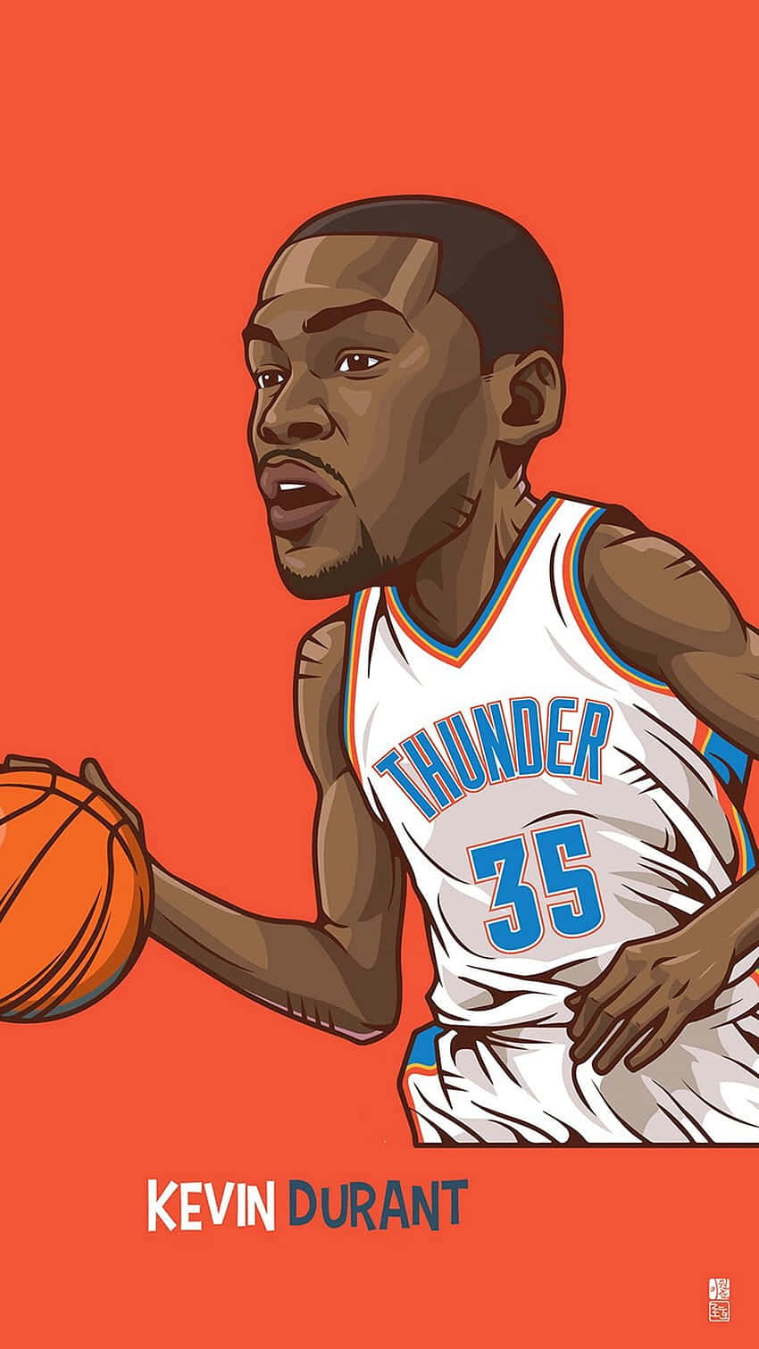 Kevin Durant, Thunder jersey, dribbling a ball, HD Phone Wallpaper