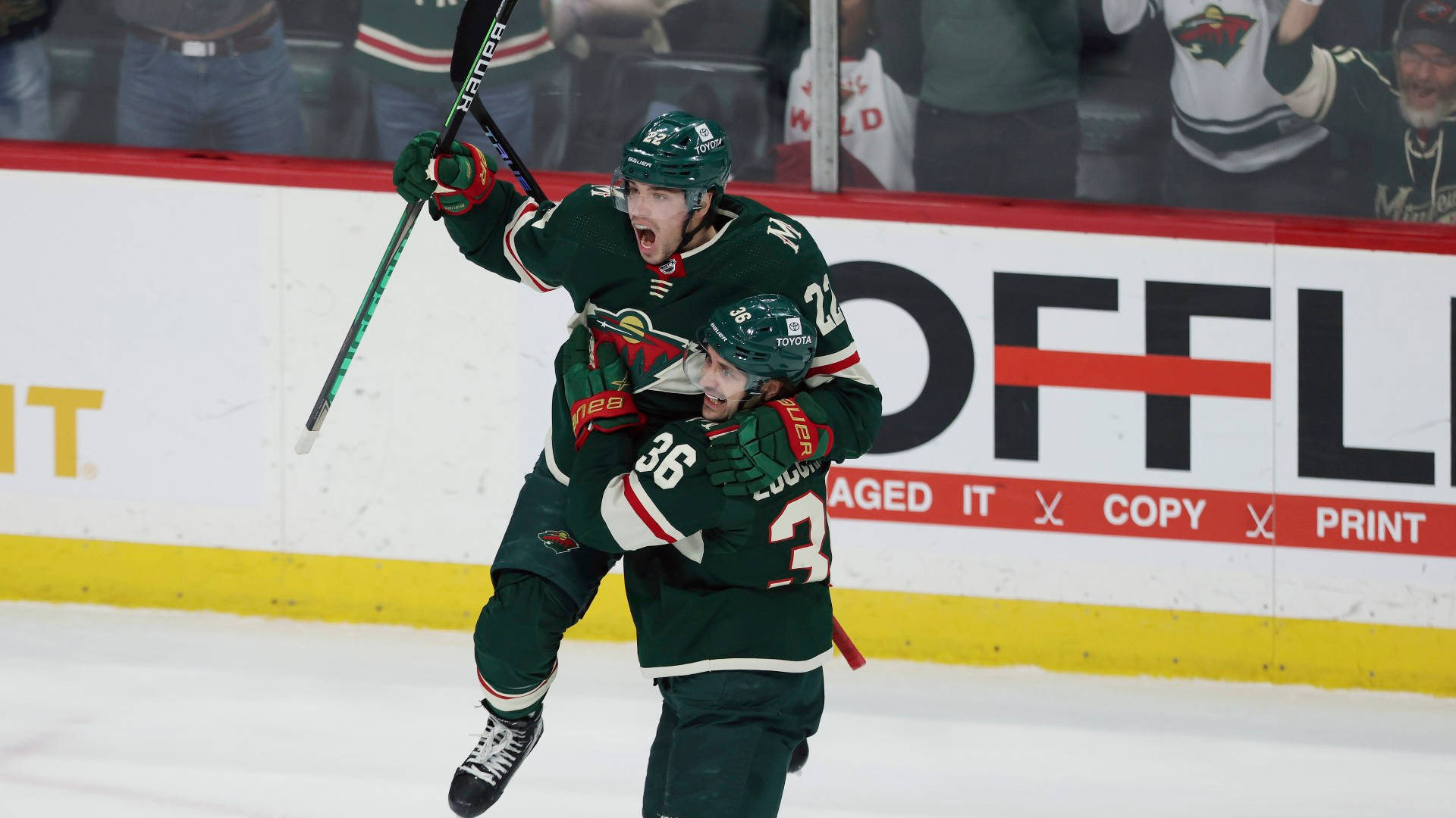 Kevin Fiala, green jerseys, goal, Full HD Desktop Wallpaper