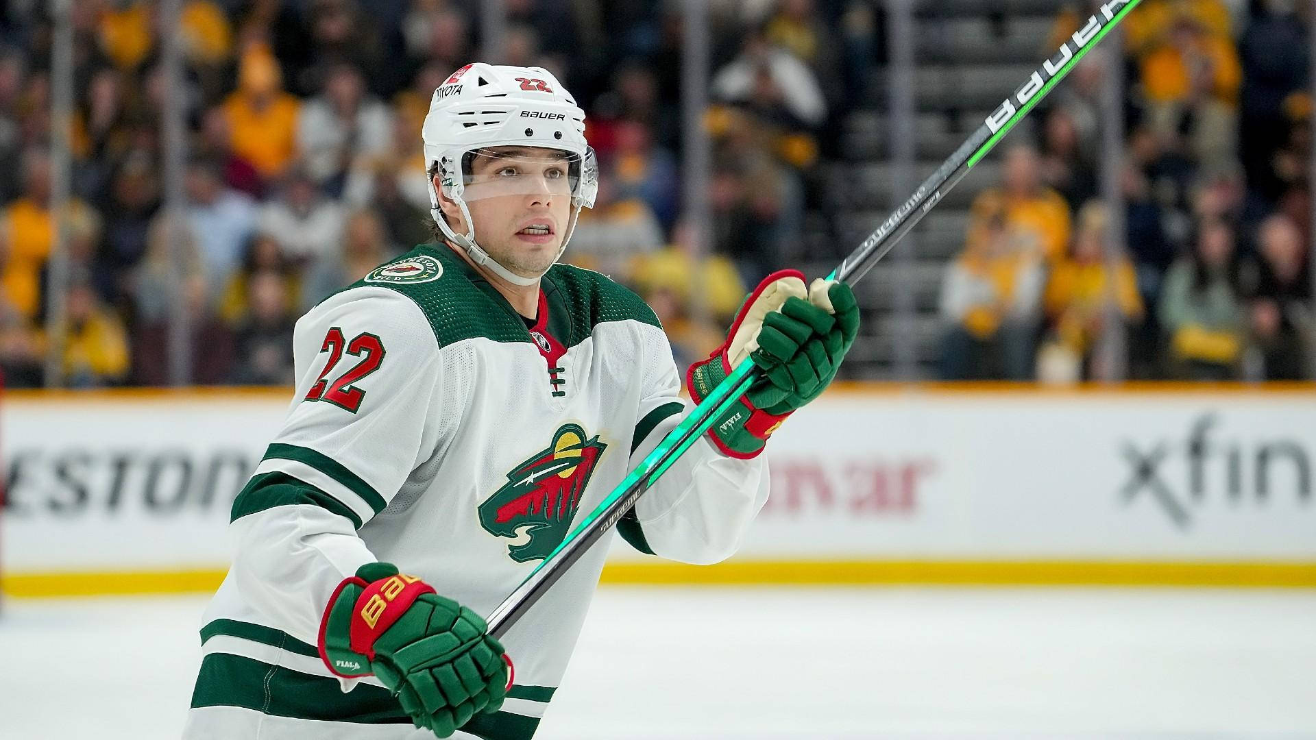 Kevin Fiala, green and white gear, ice hockey finals, Full HD Desktop Wallpaper