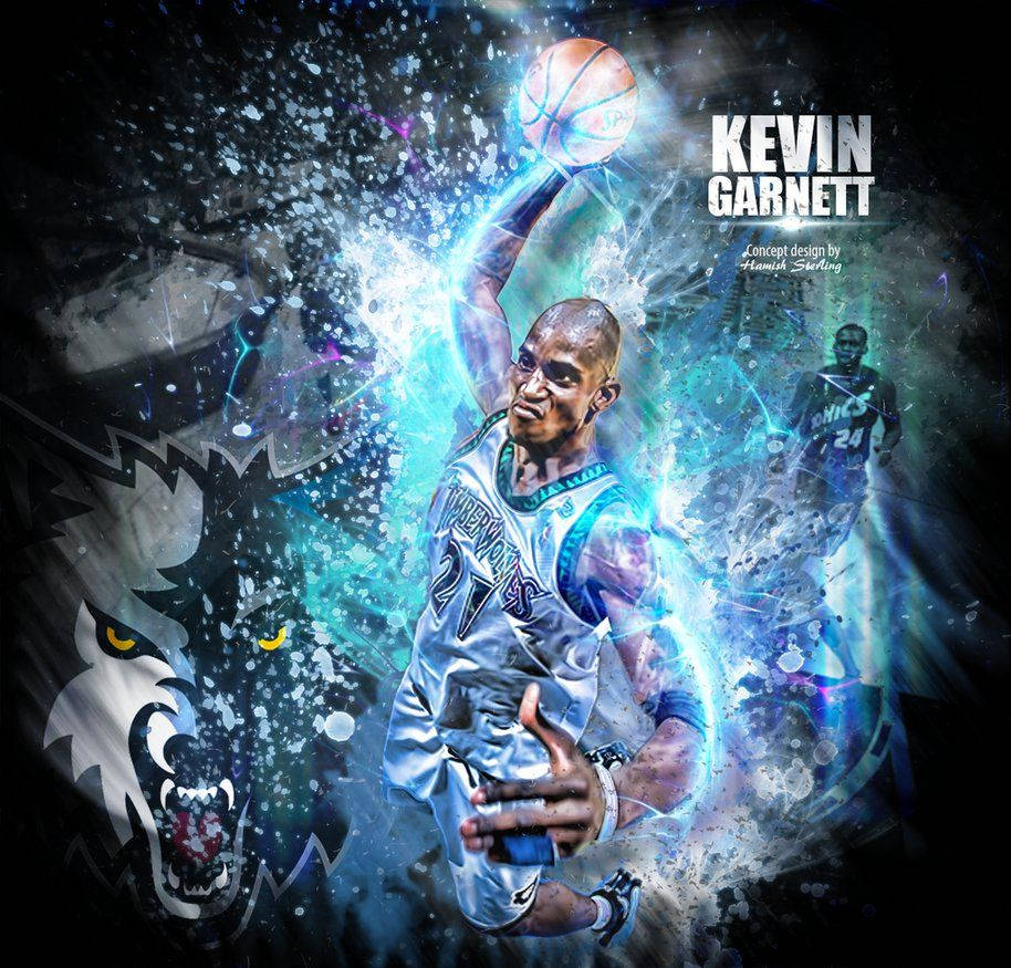 Kevin Garnett, basketball, electric blue energy, SD Desktop Wallpaper