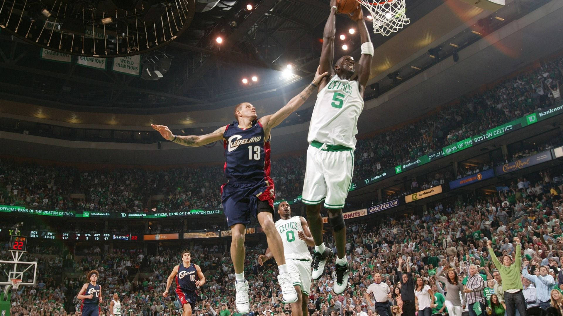 Kevin Garnett, white Celtics jersey, dark jersey, Full HD Desktop Wallpaper