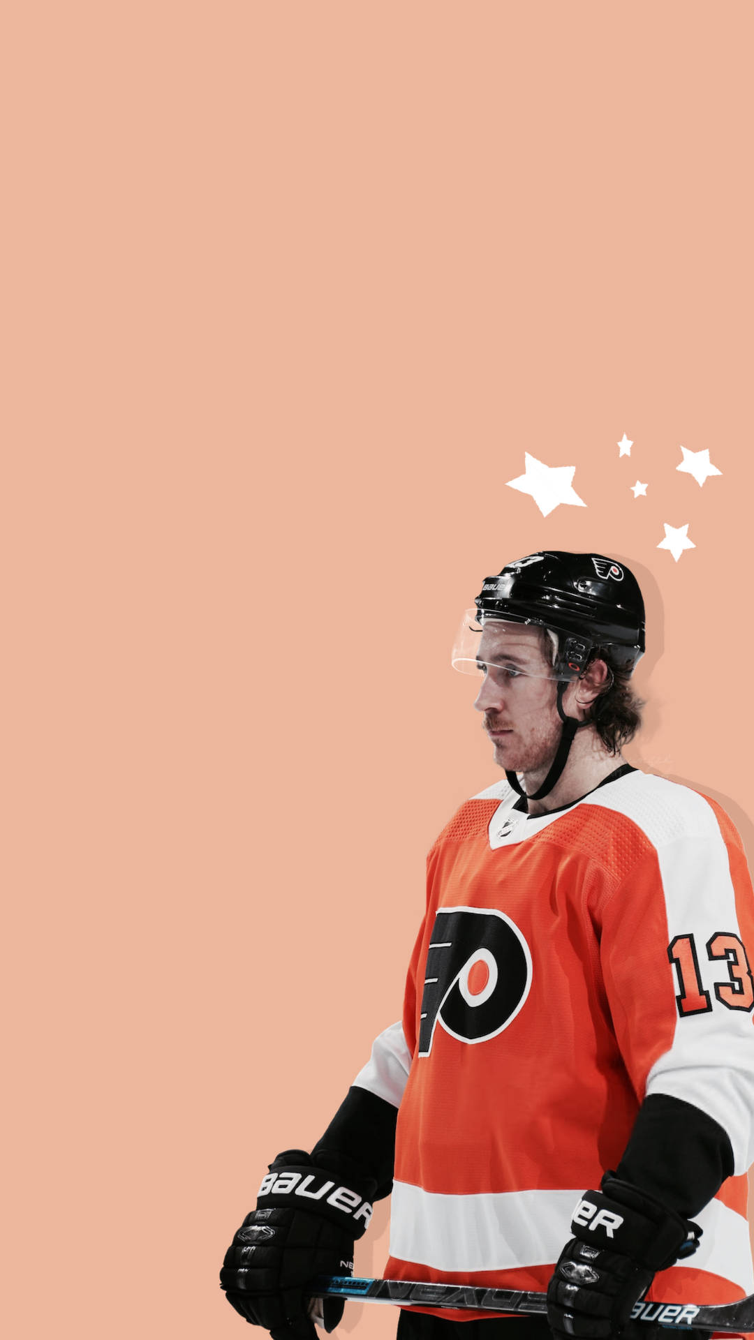 Kevin Hayes, jersey number 13, orange and white jersey, Full HD Phone Wallpaper