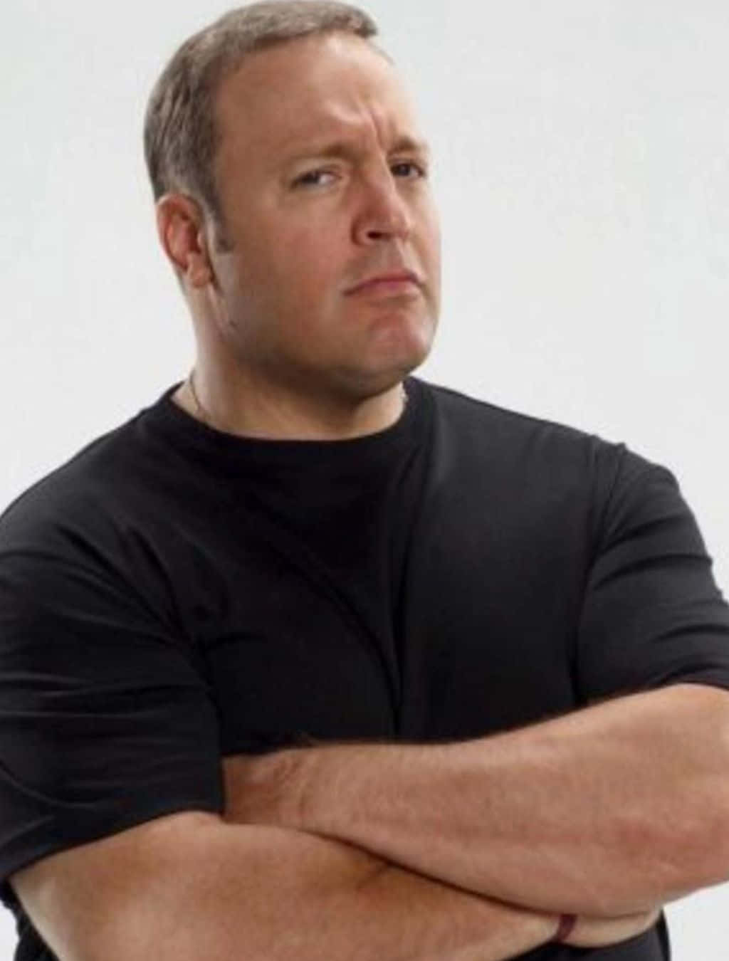 Kevin James, black t-shirt, white background, HD Phone Wallpaper