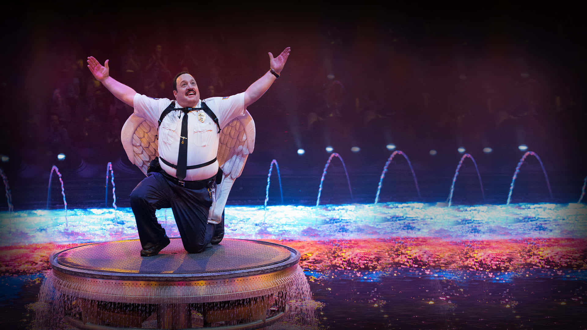 Kevin James, police uniform, angel wings, Full HD Desktop Wallpaper